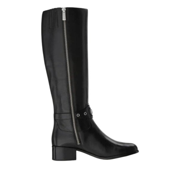 Michael Kors Black Heather Riding Boots Sz8 With MK Logo - Picture 7 of 13